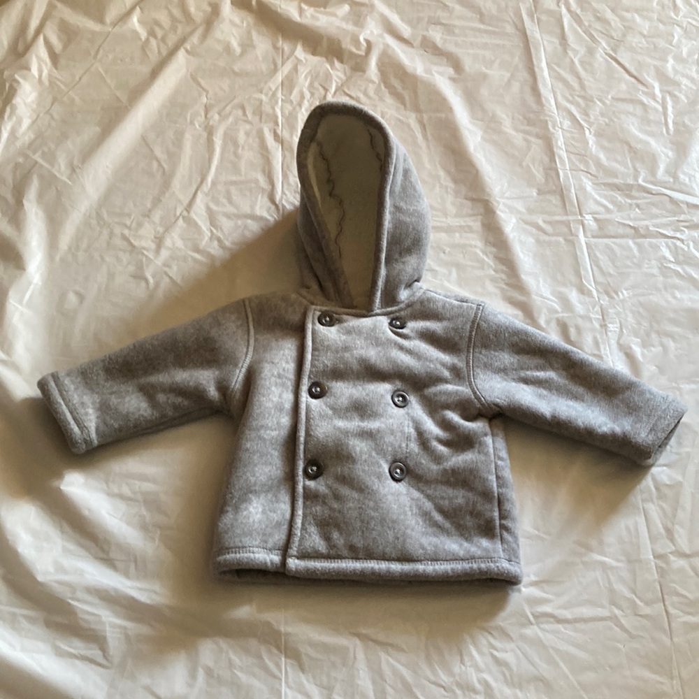The Children’s Place fleece lined gray peacoat with hood.